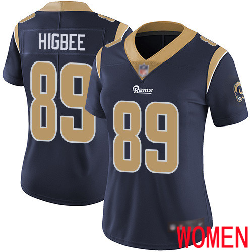 Los Angeles Rams Limited Navy Blue Women Tyler Higbee Home Jersey NFL Football #89 Vapor Untouchable->women nfl jersey->Women Jersey